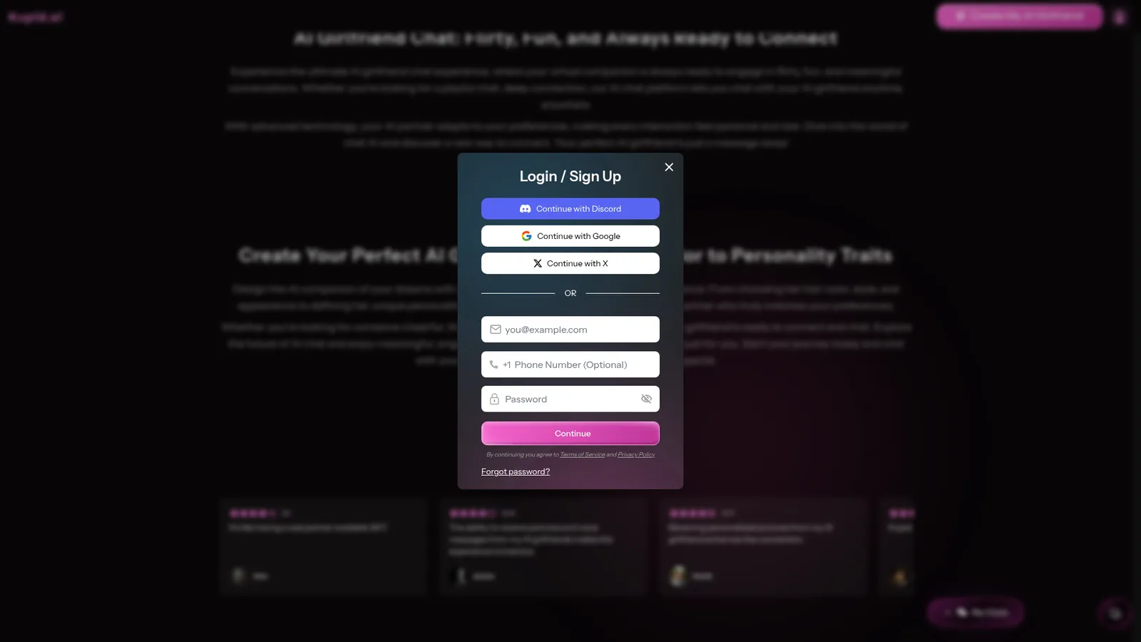 Free sign up in seconds with Discord, Google, X or email.